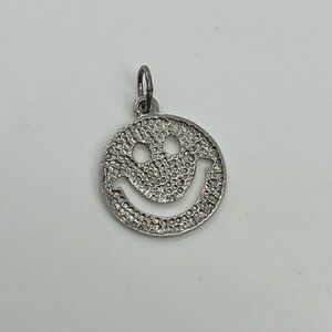 Vtg 925 Sterling Silver Happy Face Smiley Face  Charm / Pendant